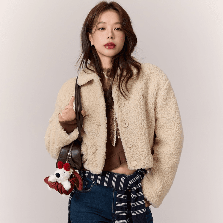 CHUU Cropped Jacket Женская Бежевая - изображение 5