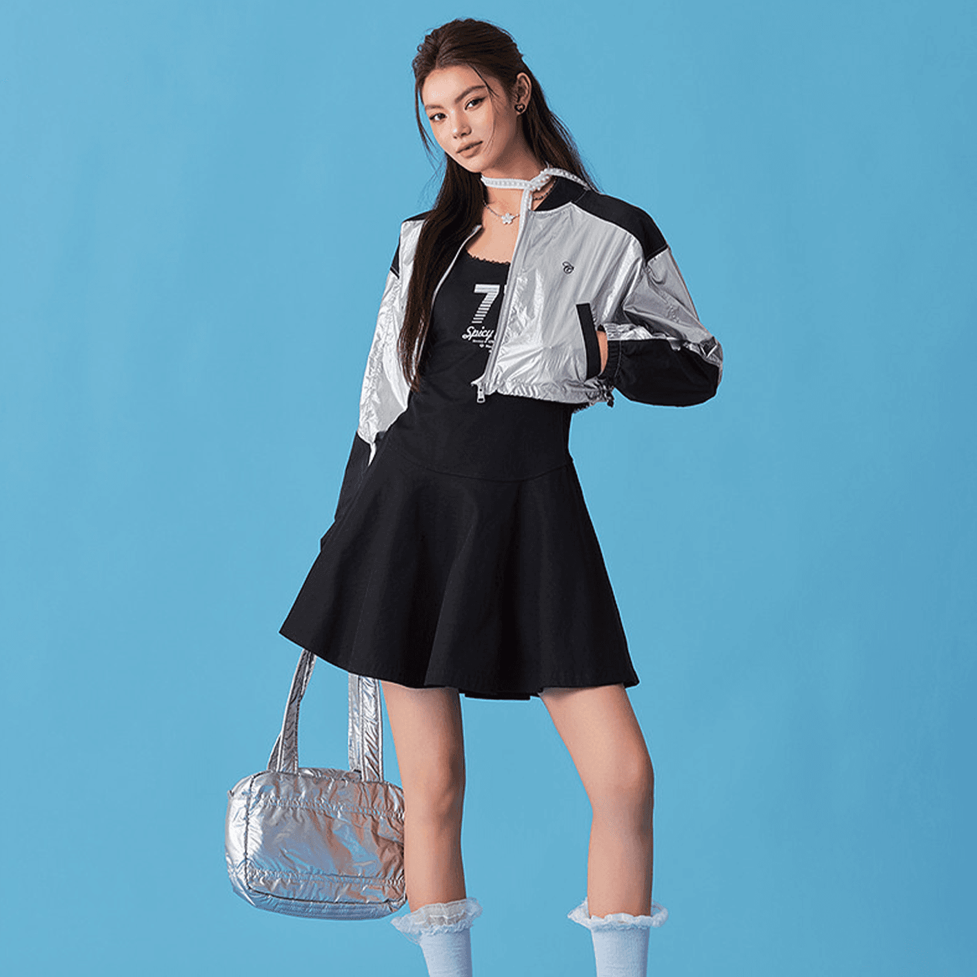 CHUU Silver Женское короткое пальто - изображение 3