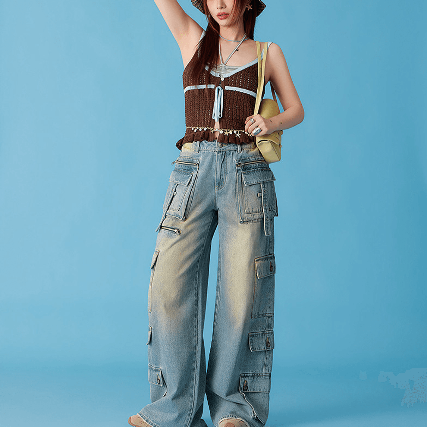 Джинсы CHUU Medium Denim Blue Women's Jeans CHUU Средний деним синий женский джинсы - изображение 4