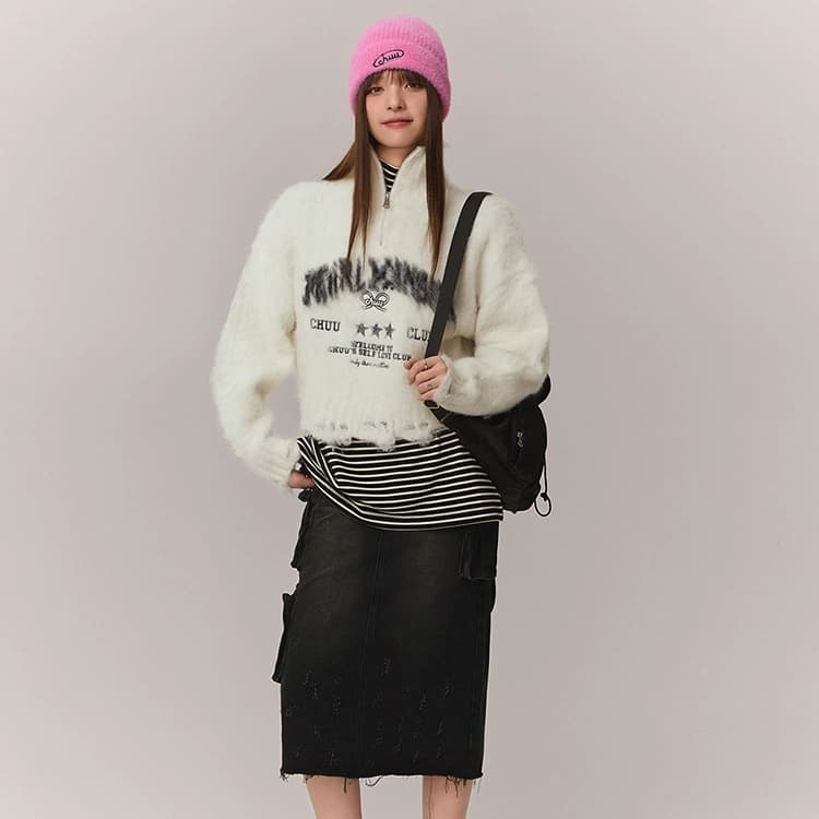 Кофта CHUU Трикотаж Женский Белый Абрикос - изображение 5