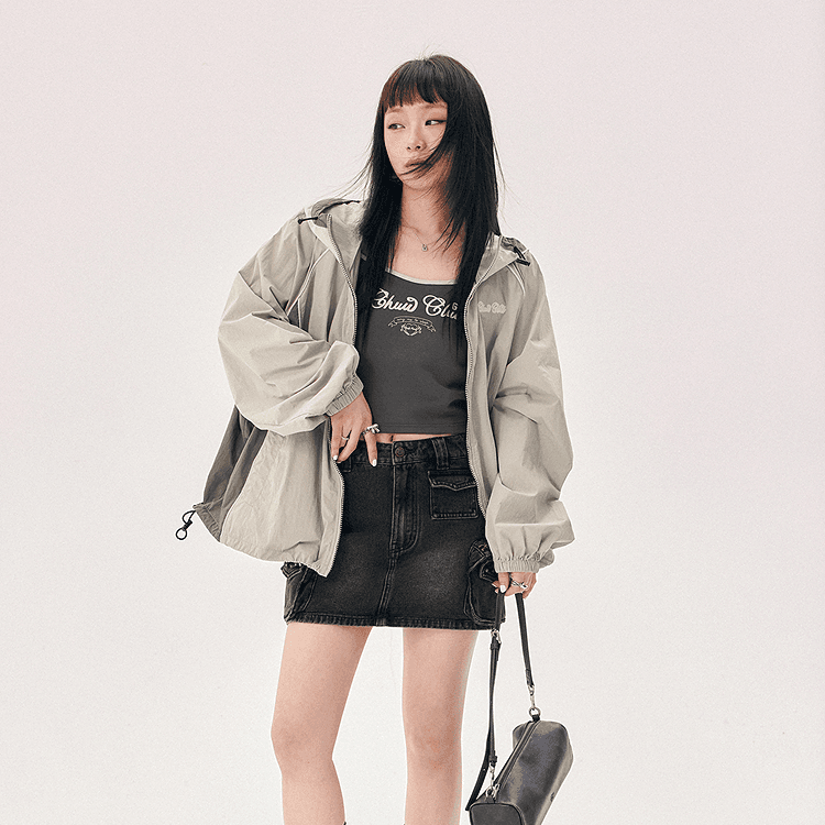CHUU Cropped Jacket Women's Light Gray CHUU Укороченная куртка женская светло-серый - изображение 4