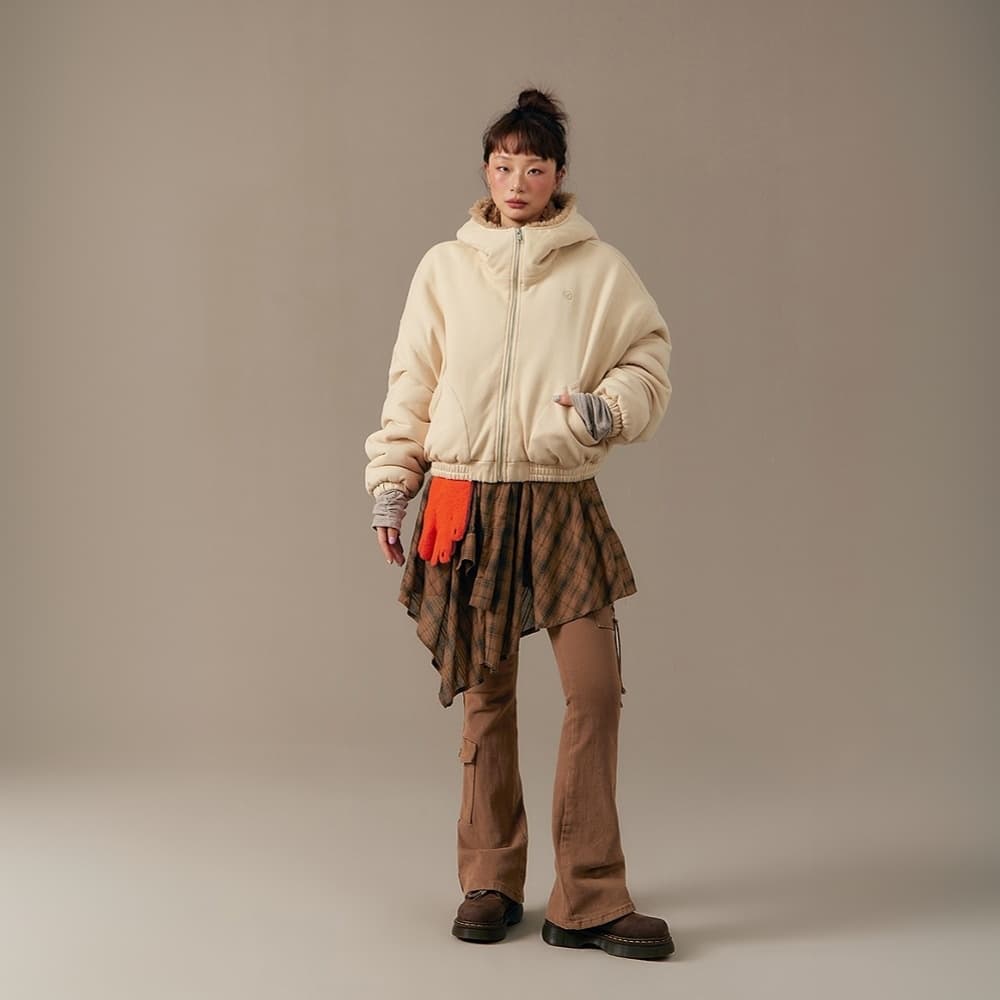 CHUU Khaki Женское короткое пальто - изображение 3