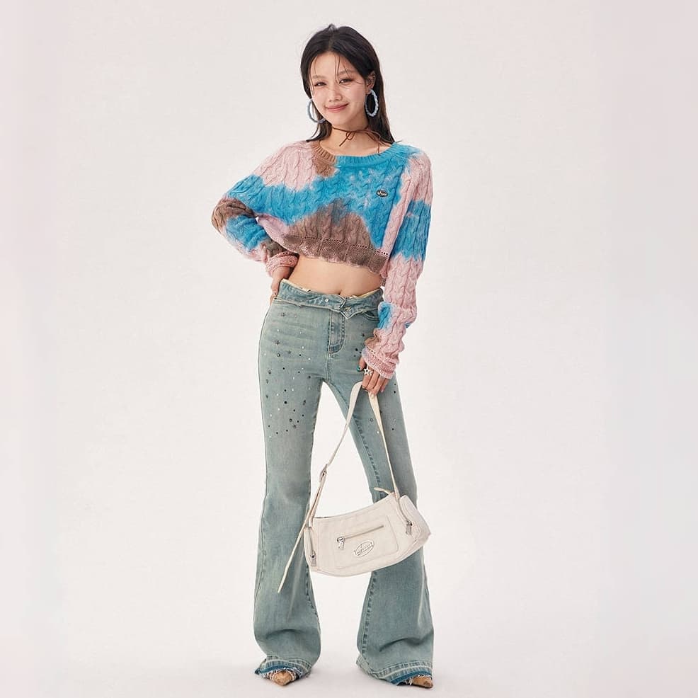 Кофта CHUU Розовый Tie Dye Женская Трикотажная - изображение 4