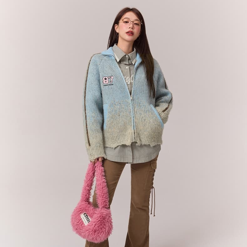 Кофта CHUU Трикотаж Женский Синий Tie Dye - изображение 6