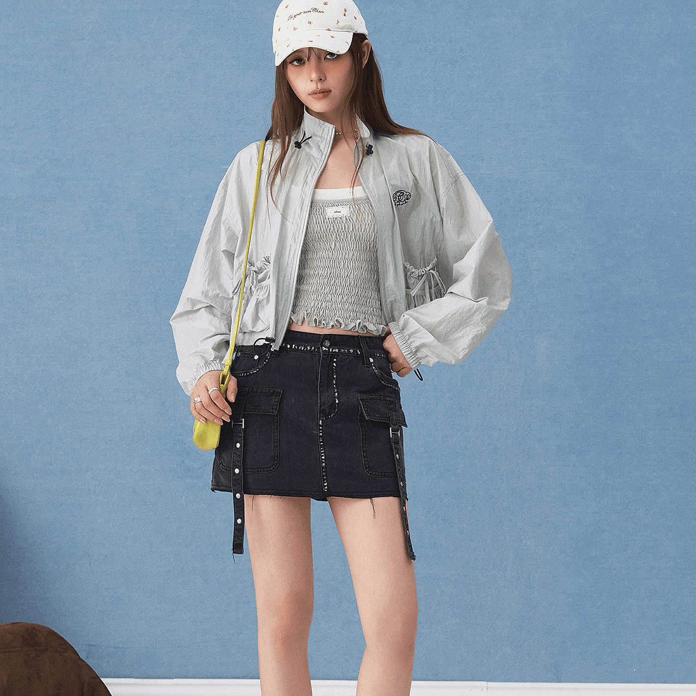 CHUU Light Gray Women's Short Coat CHUU Светло-серый женский короткий пальто - изображение 3