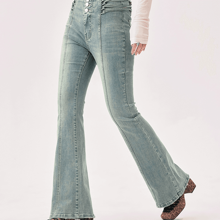 Джинсы CHUU Medium Denim Blue Women's Jeans CHUU Средний деним синий женский джинсы - изображение 4