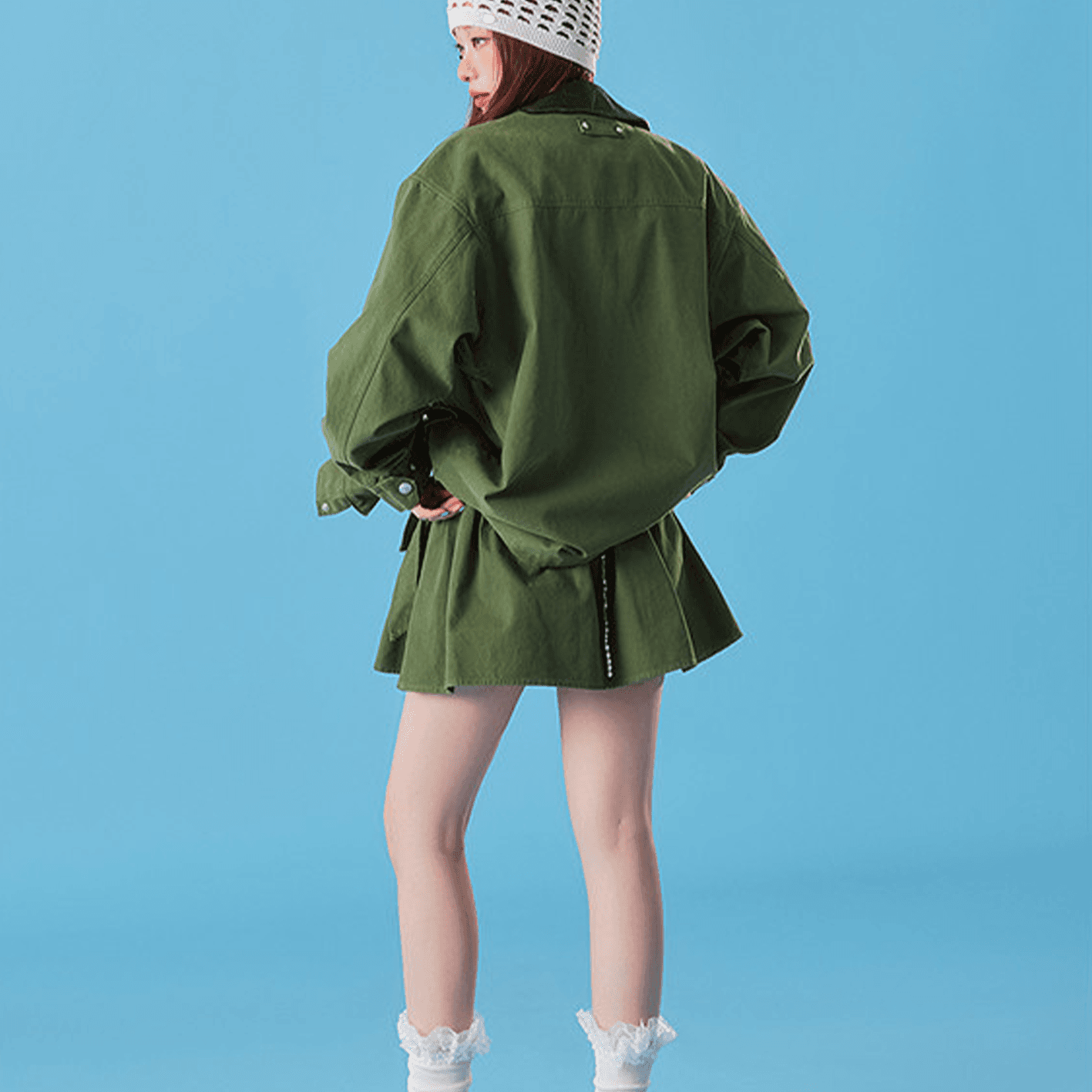 CHUU Army Green Женское короткое пальто - изображение 3