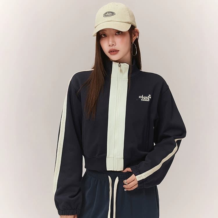 CHUU Cropped Jacket Женская Темно-синий - изображение 3