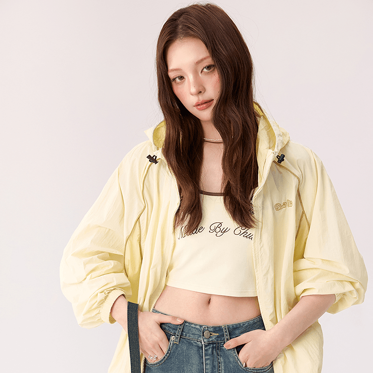 CHUU Cropped Jacket Women's Light Yellow CHUU Укороченная куртка женская светло-желтая - изображение 7