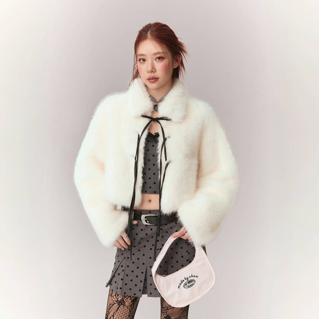 CHUU Белый Женский Короткий Пальто - изображение 4
