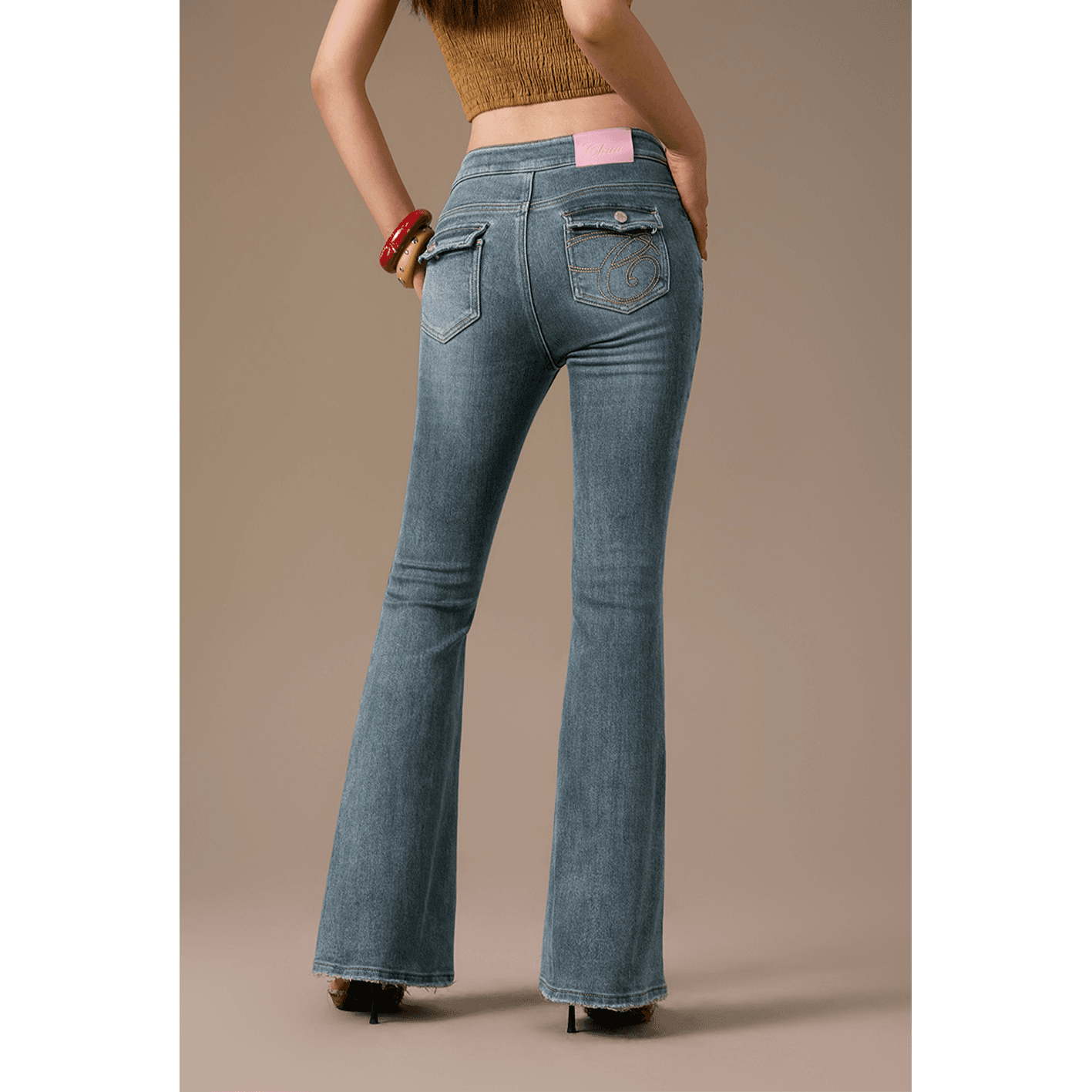 Джинсы CHUU Medium Denim Blue Women's Jeans CHUU Средний деним синий женский джинсы - изображение 4
