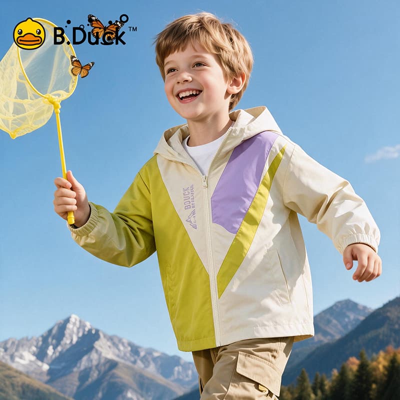 B.DUCK Зеленый Белый Kids Ветровки - изображение 4