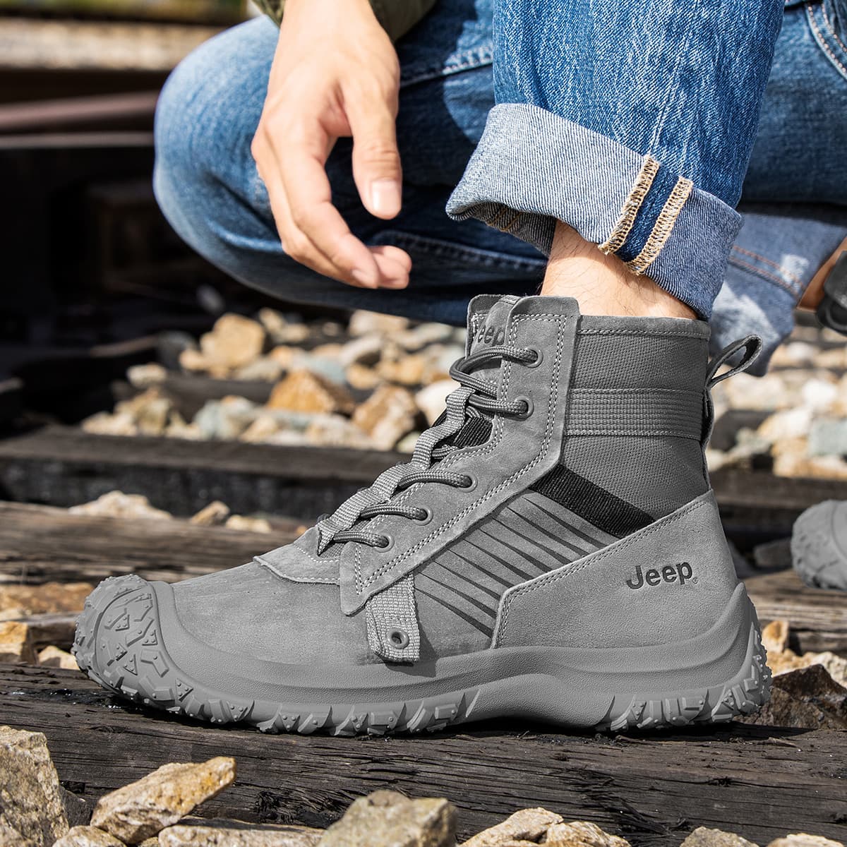 Ботинки уличные Jeep Outdoor Boots Grey - изображение 11