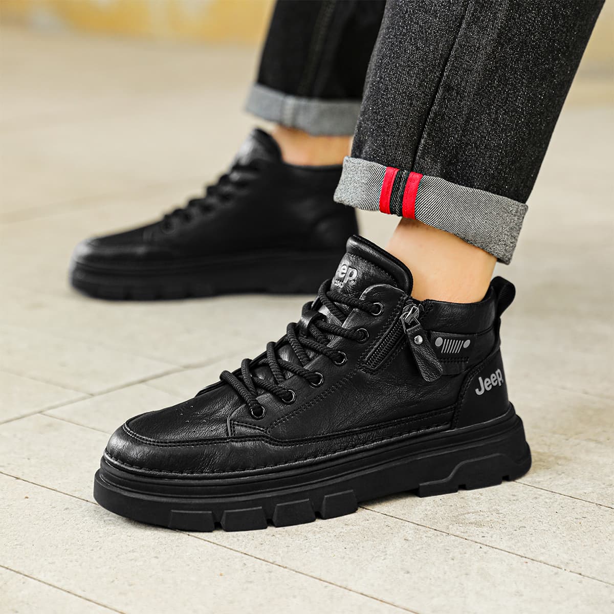 Кроссовки Jeep Fashion Sports Collection Амортизация Устойчивость к истиранию Покрытие Увеличение Высоты Высокие Кеды - изображение 6