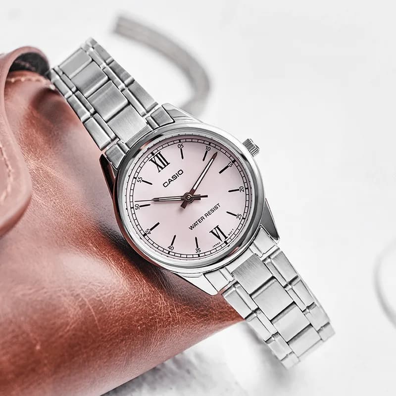 Часы Casio Модный тренд Кварцевый механизм Часы для женщин Розовый циферблат часов - изображение 2
