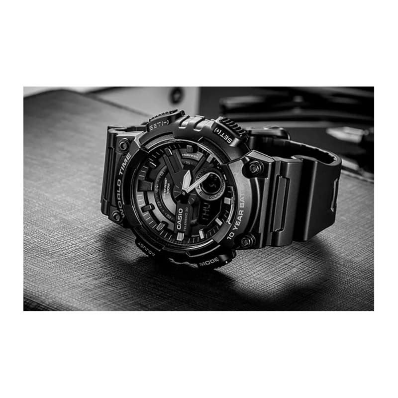 Часы CASIO Кварцевый механизм Часы Мужские Черный циферблат - изображение 2