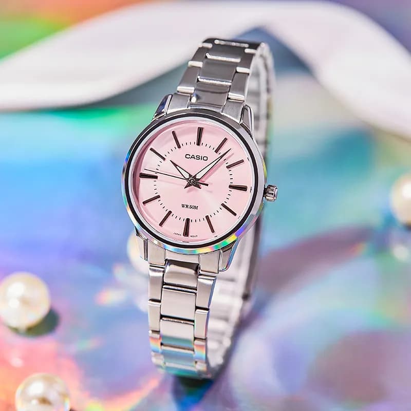 Часы CASIO Кварцевый механизм Часы Женские Розовый циферблат часов - изображение 4