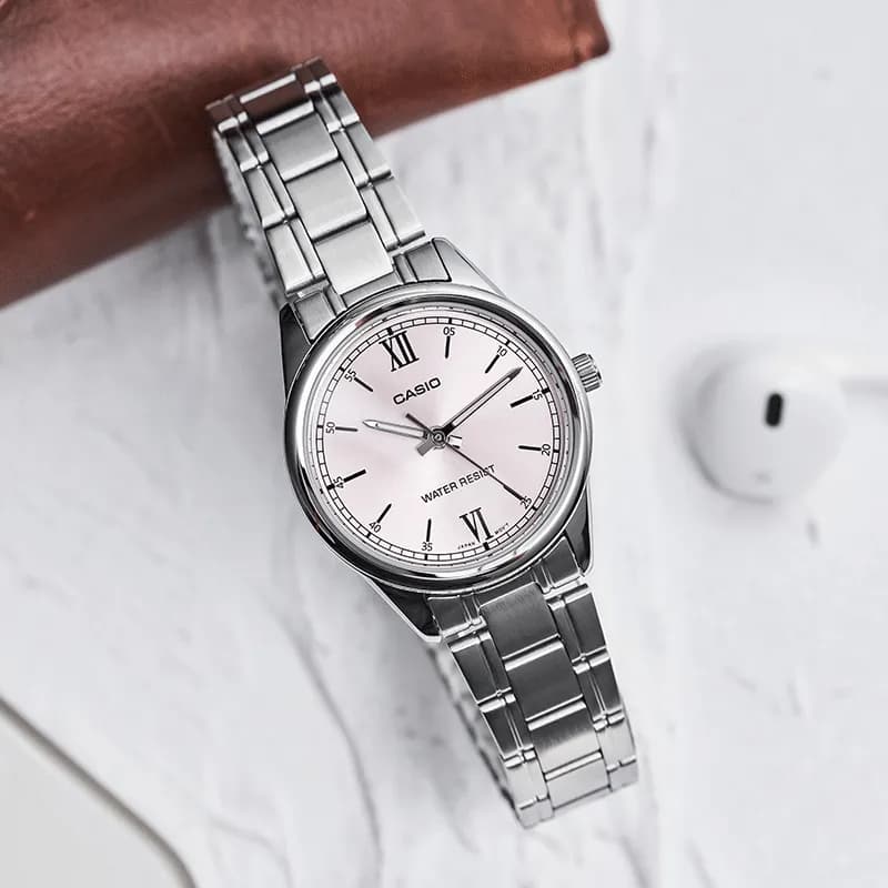 Часы Casio Модный тренд Кварцевый механизм Часы для женщин Розовый циферблат часов - изображение 5