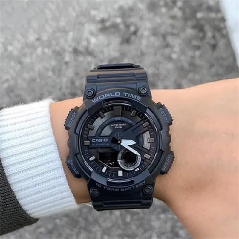 Часы CASIO Кварцевый механизм Часы Мужские Черный циферблат - изображение 3