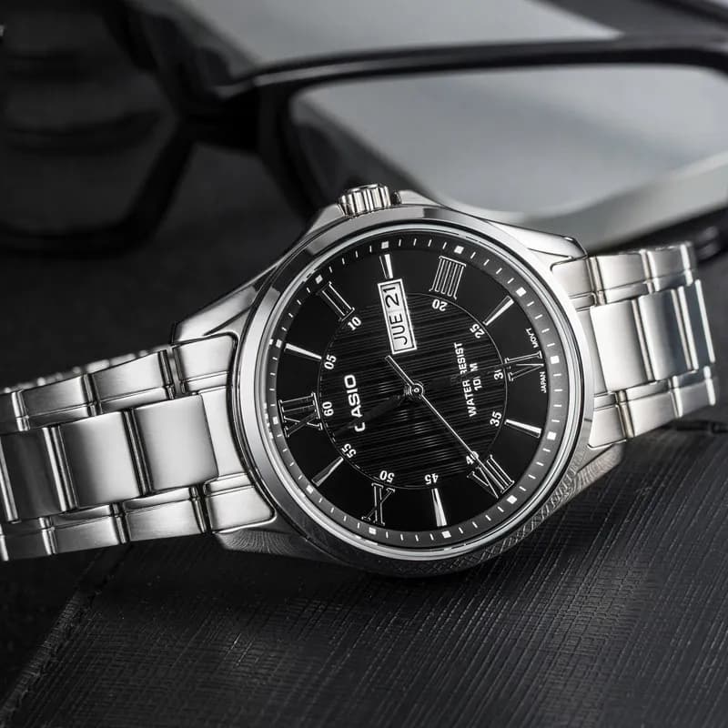 Часы CASIO Кварцевый механизм Часы Мужские Черный циферблат - изображение 3