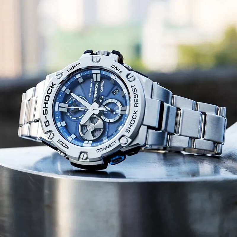 Часы G Shock Солнечный кварцевый механизм смола металл шнуровка часы унисекс синий циферблат - изображение 3