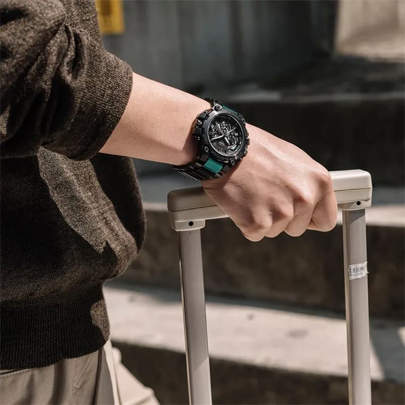 Часы G Shock Кварцевый механизм Смола Шнуровка Часы Унисекс Черный циферблат - изображение 4