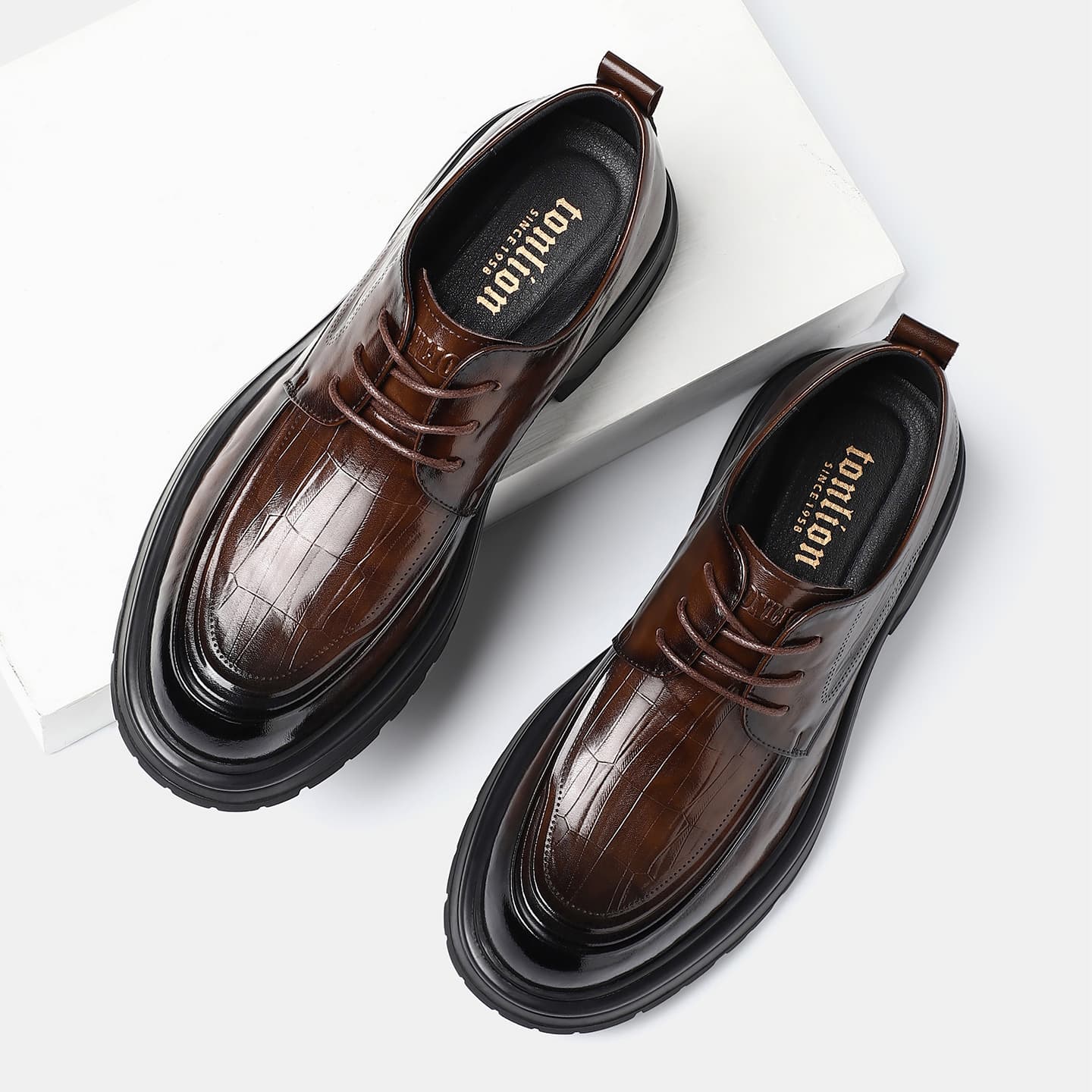 Tonlion Повседневные кожаные туфли Low Top Мужские - изображение 4
