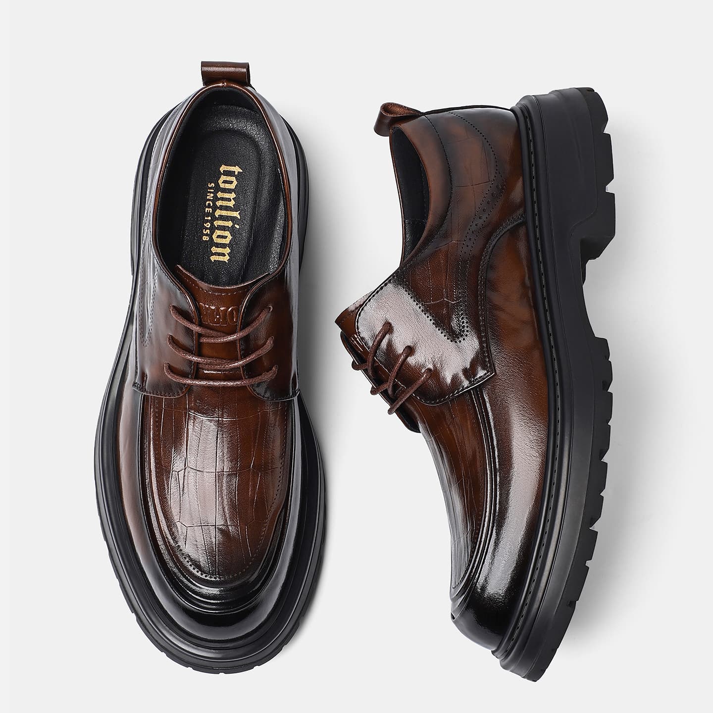 Tonlion Повседневные кожаные туфли Low Top Мужские - изображение 5