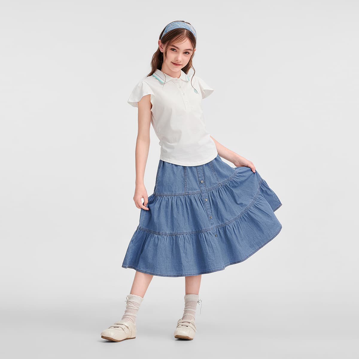 Hush Puppies Синие джинсовые юбки для девочек - изображение 4