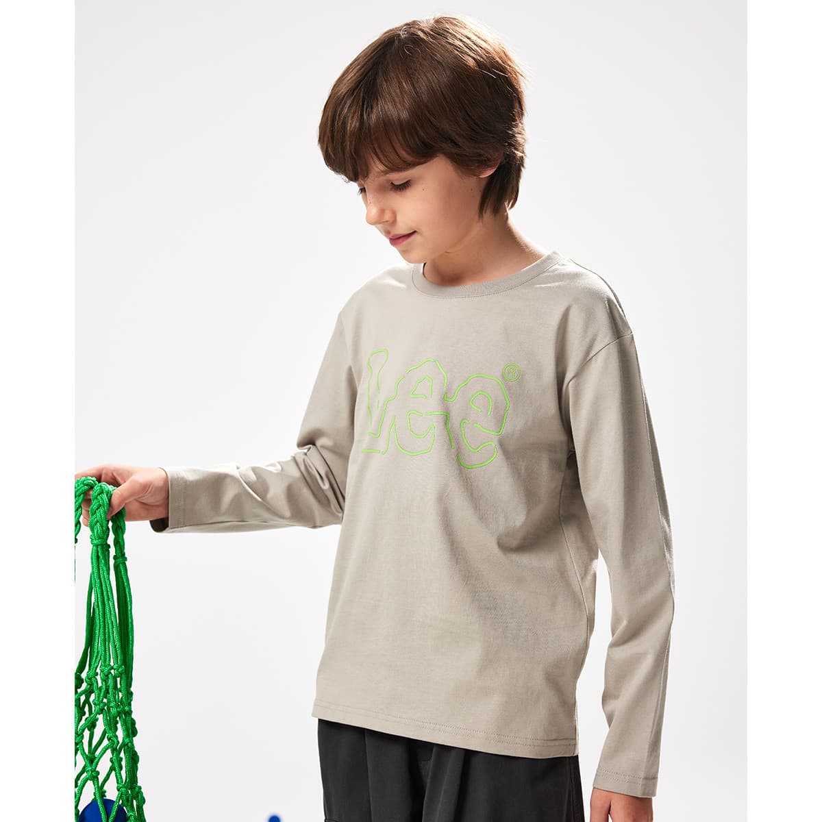 Футболка LEE KIDS T-рубашка Светло-серая Унисекс - изображение 2