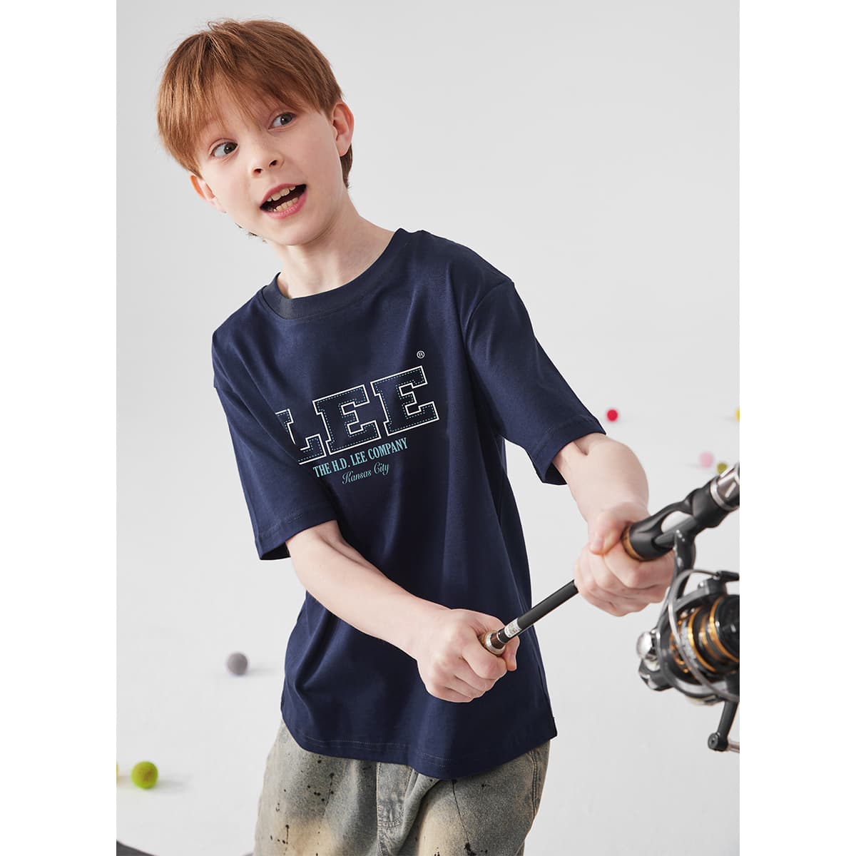 Футболка LEE KIDS T-рубашка темно-синяя детская - изображение 2