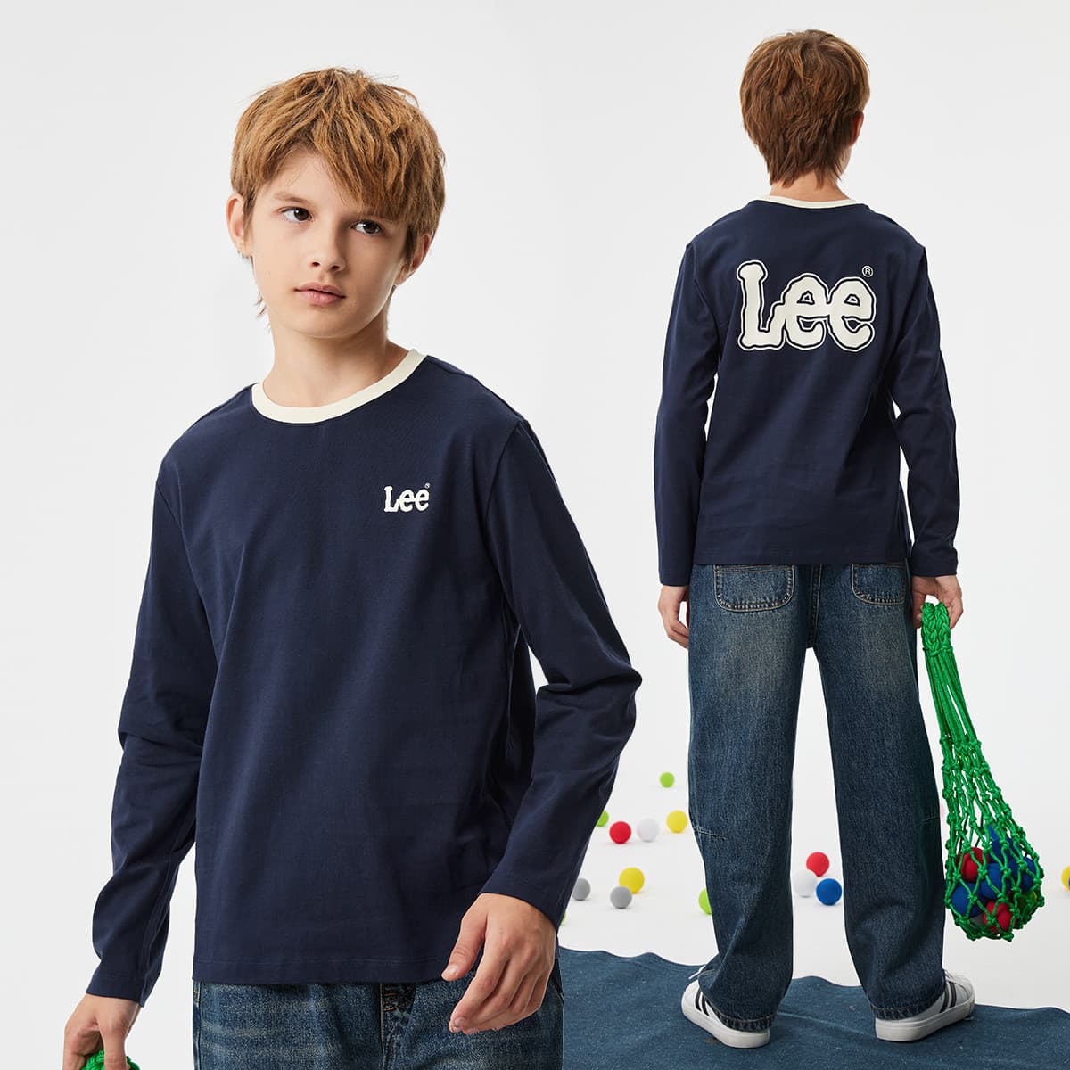 Футболка LEE KIDS T-рубашка темно-синяя детская - изображение 5