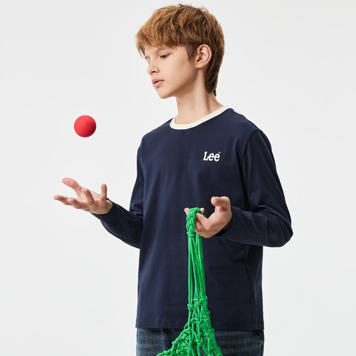 Футболка LEE KIDS T-рубашка темно-синяя детская - изображение 3
