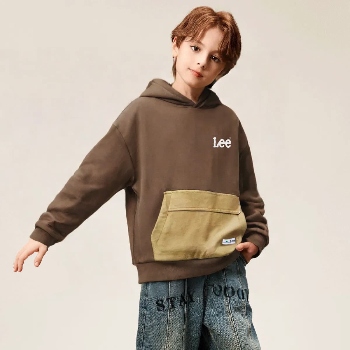 Lee Толстовка Темный кофейный Детский - изображение 4