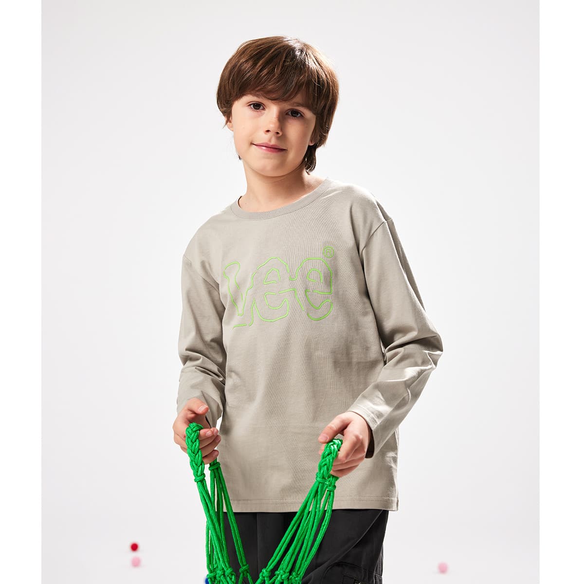 Футболка LEE KIDS T-рубашка Светло-серая Унисекс - изображение 5