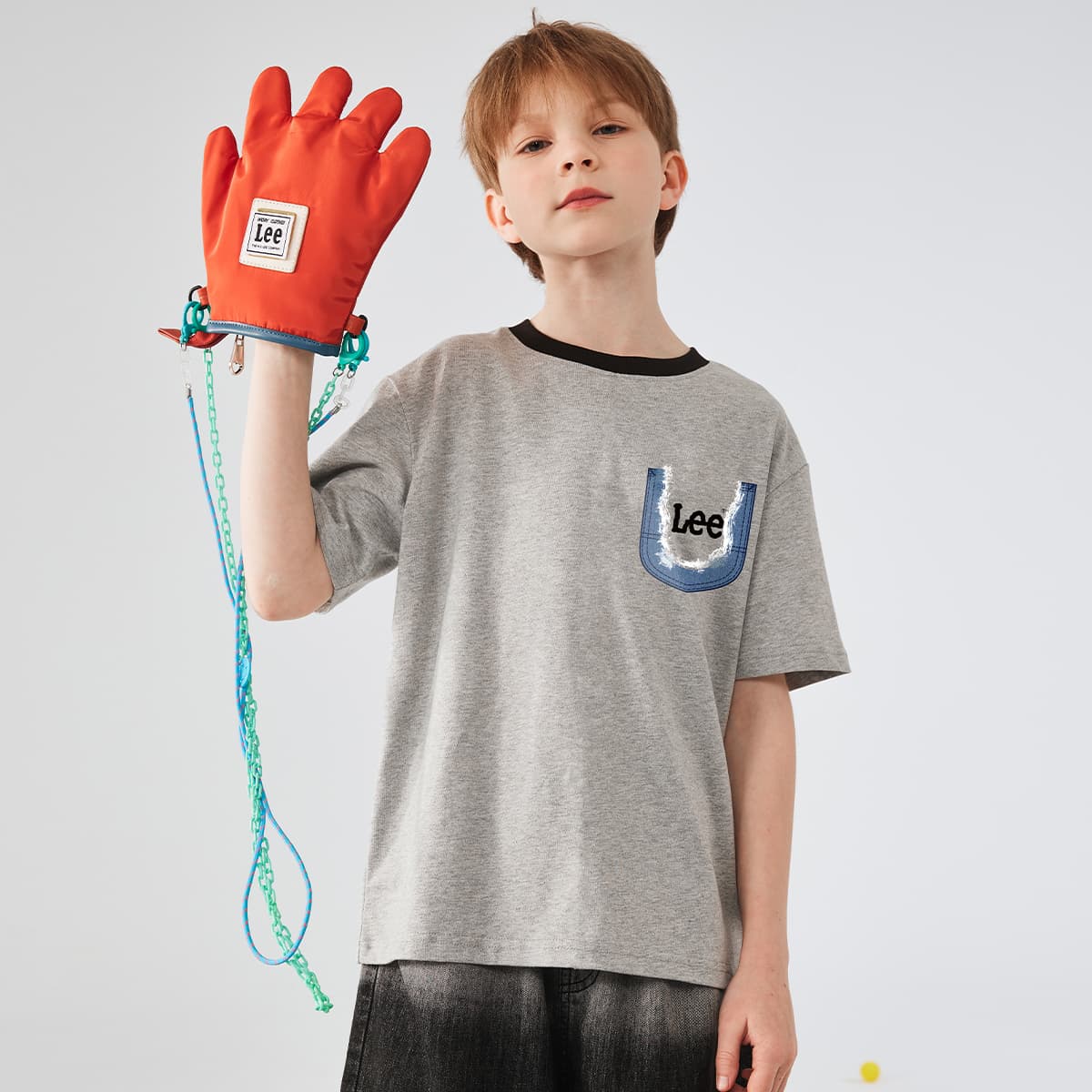 Футболка LEE KIDS T-Рубашка Фотиния Серый Детская - изображение 7