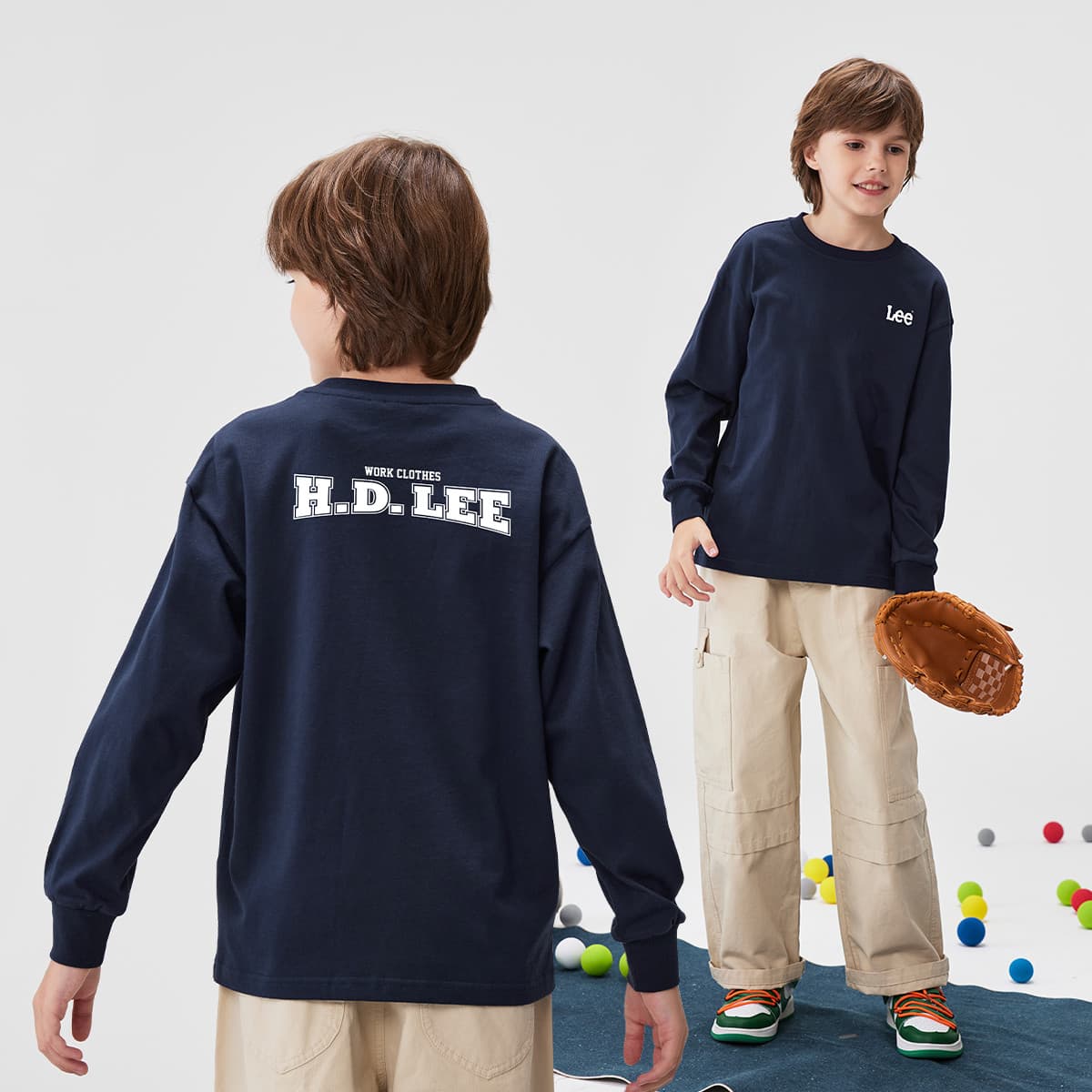 Футболка LEE KIDS T-рубашка темно-синяя детская - изображение 7