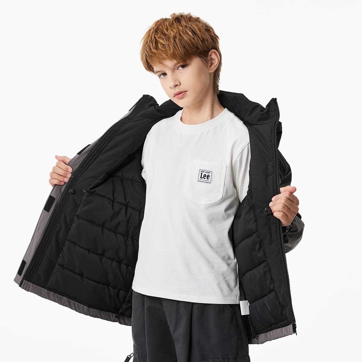 LEE KIDS Хлопковый пуховик Серый Детский - изображение 2