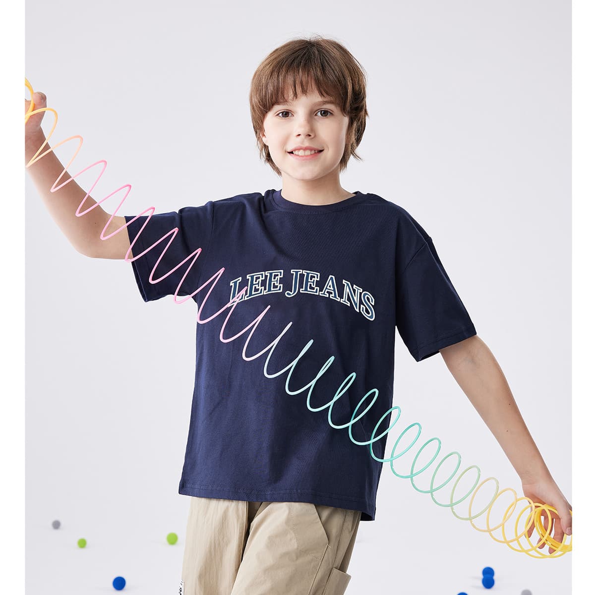 Футболка LEE KIDS T-рубашка темно-синяя детская - изображение 4
