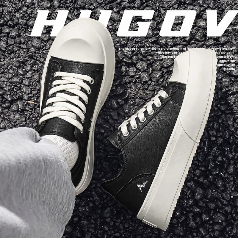 Кроссовки ATONGMU Кеды для скейтбординга Low Топ Черный Унисекс - изображение 3