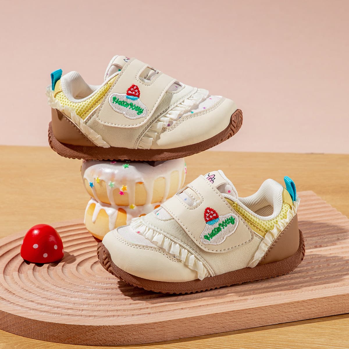 Кроссовки Санрио Hello Kitty Детские беговые кроссовки Low Топ Бежевый Для дошкольников - изображение 5