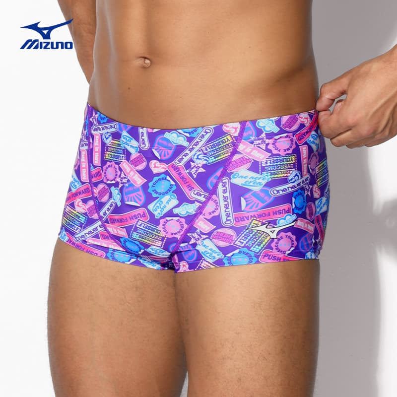 Mizuno Purple Men's Swimwear Mizuno Фиолетовые Мужские Плавательные Шорты - изображение 3