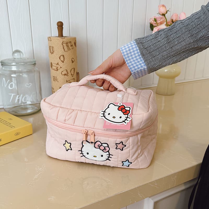 Sanrio Hello Kitty Нейлоновый Путешественный Сумка для Хранения Женская Белый Синий Розовый - изображение 5