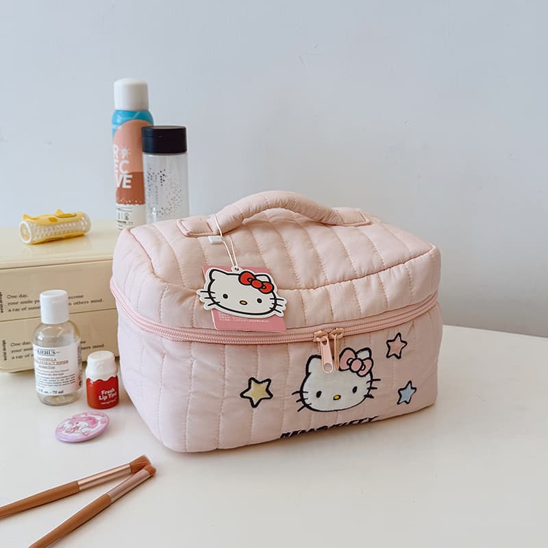 Sanrio Hello Kitty Нейлоновый Путешественный Сумка для Хранения Женская Белый Синий Розовый - изображение 3