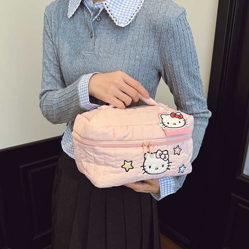 Sanrio Hello Kitty Нейлоновый Путешественный Сумка для Хранения Женская Белый Синий Розовый - изображение 4