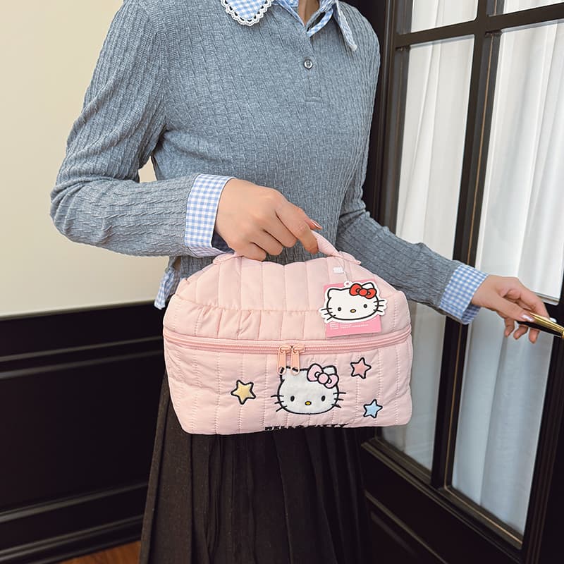 Sanrio Hello Kitty Нейлоновый Путешественный Сумка для Хранения Женская Белый Синий Розовый - изображение 2