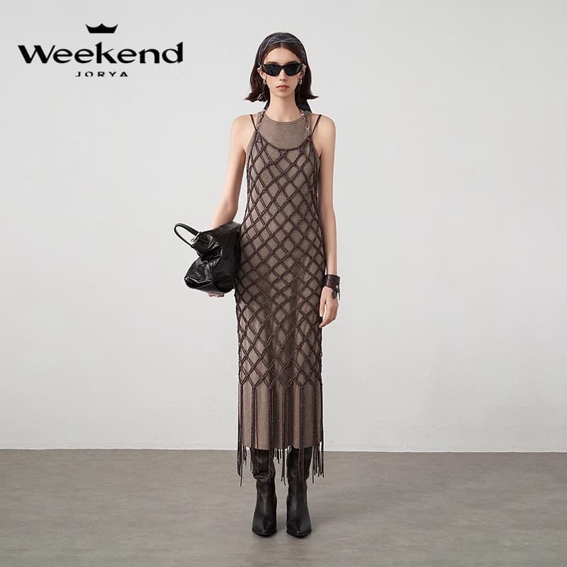 JORYAweekend Платье-комбинация Женское Светло-Кофейное - изображение 5