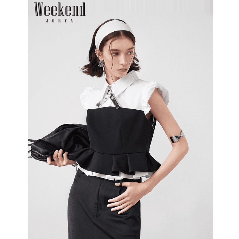 Блузка JORYAweekend Черные Женские Рубашки - изображение 4