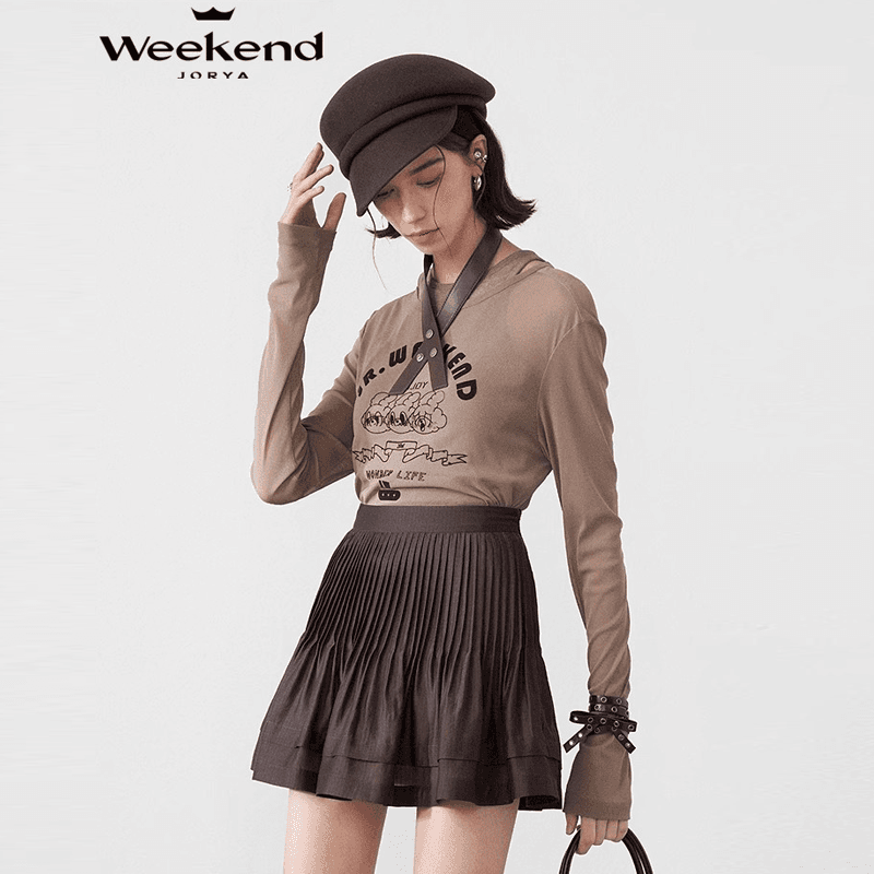 Юбка JORYAweekend Повседневные короткие юбки женские шоколадно-коричневый - изображение 3