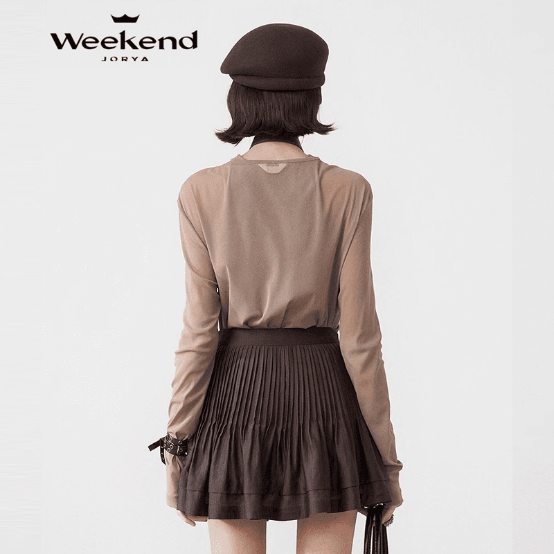 Юбка JORYAweekend Повседневные короткие юбки женские шоколадно-коричневый - изображение 2